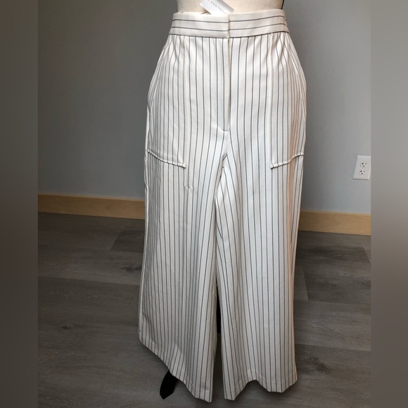 Ann Taylor Pants - NEW Ann Taylor Cream Pinstripe Wide Leg Pant Size 12